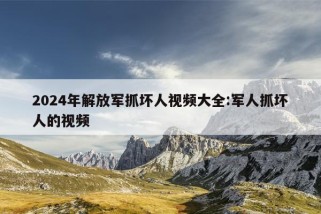 2024年解放军抓坏人视频大全:军人抓坏人的视频