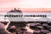 新年愿望幽默句子（2024年最火的祝福语）