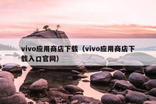 vivo应用商店下载（vivo应用商店下载入口官网）