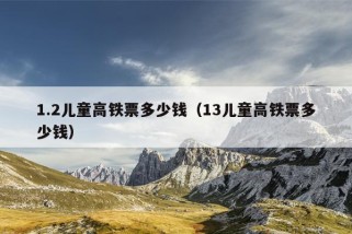 1.2儿童高铁票多少钱（13儿童高铁票多少钱）