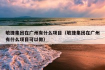 敏捷集团在广州有什么项目（敏捷集团在广州有什么项目可以做）