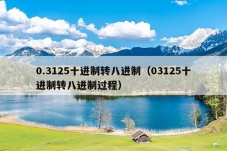 0.3125十进制转八进制（03125十进制转八进制过程）