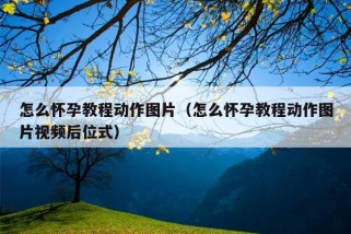 怎么怀孕教程动作图片（怎么怀孕教程动作图片视频后位式）