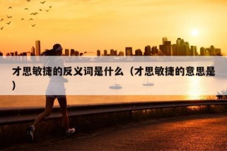 才思敏捷的反义词是什么（才思敏捷的意思是）