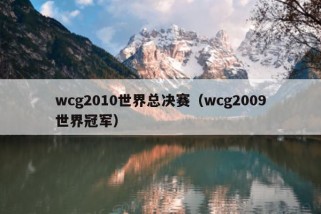 wcg2010世界总决赛（wcg2009世界冠军）