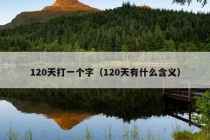 120天打一个字（120天有什么含义）