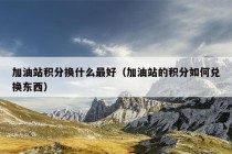 加油站积分换什么最好（加油站的积分如何兑换东西）