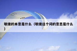 敏捷的本意是什么（敏捷这个词的意思是什么）