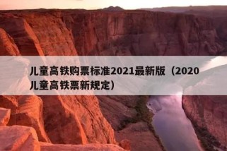 儿童高铁购票标准2021最新版（2020儿童高铁票新规定）