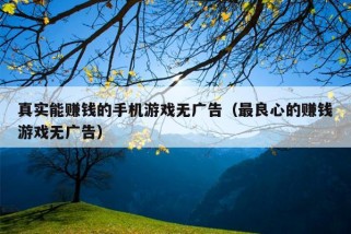 真实能赚钱的手机游戏无广告（最良心的赚钱游戏无广告）