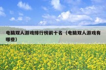 电脑双人游戏排行榜前十名（电脑双人游戏有哪些）