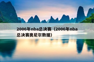 2006年nba总决赛（2006年nba总决赛奥尼尔数据）