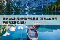 排列三试机号排列五开奖结果（排列三试机号码排列五开奖结果）