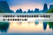 小便尿完过一会又想尿怎么办男性（小便尿完过一会又想尿是什么病）