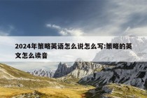 2024年策略英语怎么说怎么写:策略的英文怎么读音