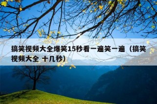 搞笑视频大全爆笑15秒看一遍笑一遍（搞笑视频大全 十几秒）