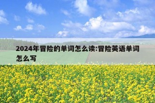 2024年冒险的单词怎么读:冒险英语单词怎么写