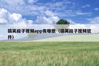 搞笑段子视频app有哪些（搞笑段子视频软件）