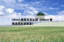 clever用英文怎么说（clever用英语怎么说读音）