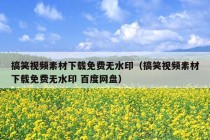 搞笑视频素材下载免费无水印（搞笑视频素材下载免费无水印 百度网盘）