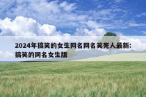 2024年搞笑的女生网名网名笑死人最新:搞笑的网名女生版