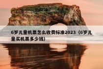 6岁儿童机票怎么收费标准2023（6岁儿童买机票多少钱）