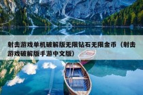 射击游戏单机破解版无限钻石无限金币（射击游戏破解版手游中文版）