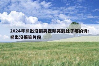 2024年熊出没搞笑视频笑到肚子疼的诗:熊出没搞笑片段