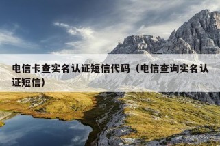 电信卡查实名认证短信代码（电信查询实名认证短信）