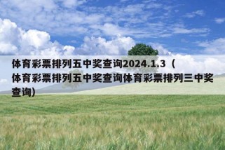 体育彩票排列五中奖查询2024.1.3（体育彩票排列五中奖查询体育彩票排列三中奖查询）