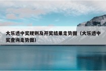 大乐透中奖规则及开奖结果走势图（大乐透中奖查询走势图）