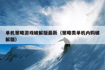 单机策略游戏破解版最新（策略类单机内购破解版）