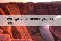 数学log表示什么（数学中log表示什么意思）