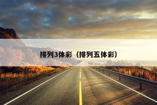 排列3体彩（排列五体彩）