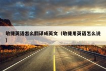 敏捷英语怎么翻译成英文（敏捷用英语怎么说）