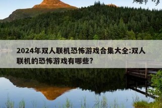 2024年双人联机恐怖游戏合集大全:双人联机的恐怖游戏有哪些?