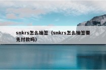 snkrs怎么抽签（snkrs怎么抽签要先付款吗）