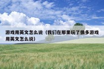 游戏用英文怎么说（我们在那里玩了很多游戏用英文怎么说）