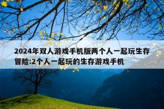 2024年双人游戏手机版两个人一起玩生存冒险:2个人一起玩的生存游戏手机