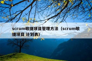 scrum敏捷项目管理方法（scrum敏捷项目 计划表）