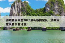 游戏名字大全2023最新版固定队（游戏固定队名字有诗意）